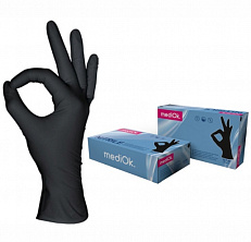 Перчатки Mediok нитрил 100шт S Black+ черные Перчатки Mediok нитрил 100шт S Black+ черные