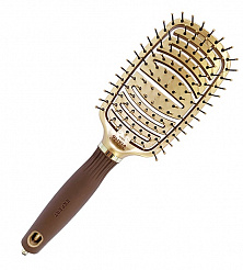 Щетка Olivia Garden ID2072 EXPERT CARE FLEX Nylon Bristles Gold&Brown