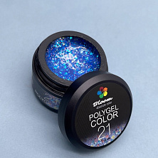 Полигель Bloom 12мл 21 синий с блестками Полигель Bloom 12мл 21 синий с блестками